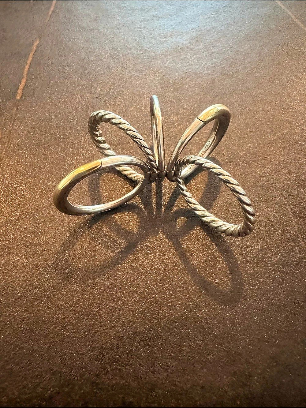 David Yurman Crossover Five-Row Ring in Sterling Silver with 14K Yellow Gold